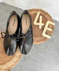 masyugirl/マシュガール masyugirl 【4E 幅広】ふかふかインソール/リボン付きスリットデザインのぺたんこフラットシューズ/508010346