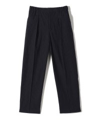 SHIPS WOMEN/SHIPS Primary Navy Label:麻混 ストライプ ストレッチ テーパード パンツ/508010369