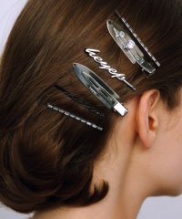  ＣＯＤＥ　Ａ/heyep｜Logo ＆ Rhinestone Hair Pins － 4 Piece Set/508010515