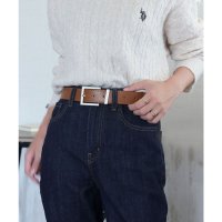 florge/フロージュ florge 【メンズ・レディース兼用】【長さカットOK】マットシルバーバックルレザーライク太ベルト/508011141