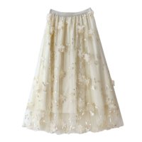 Belle Cie/ベルシー Belle Cie スカート フレア ロングスカート シアー 花 春 ウエストゴム レディース 韓国ファッション フラワー 透け感 きれいめ 上品 か/508011293