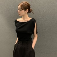Belle Cie/ベルシー Belle Cie ニット ノースリーブ ケープカラー トップス きれいめ 上品 春秋 レディース 韓国ファッション セレモニー イベント オフィス /508011300