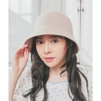 Honeys/ハニーズ Honeys サーモニットバケット 帽子 バケットハット ハット サーモニット素材 無地 ロゴ ガーリー サイズ調整 夏 白 黒 シンプル レディース/508011551