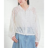 Honeys/ハニーズ Honeys レースフードブルゾン アウター ブルゾン 大きいサイズ ジャンパー フード付き レース ショート丈 裾ゴム 袖口ゴム フェミニン 黒 レ/508011575