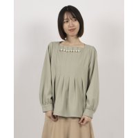 TONAL/トーナル TONAL パールネックタックブラウス/508008136