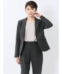 m.f.editorial/エムエフエディトリアル m.f.editorial ストレッチウォッシャブル トラベスト 1ボタンジャケット グレー千鳥(セットアップ可能)/508013176