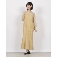 TONAL/トーナル TONAL エンボスフラワードットミックスドレス/508014398