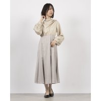 TONAL/トーナル TONAL モノグラムサテンドレープフレアワンピース/508014402