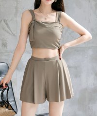 TeddyShop/テディショップ Teddyshop レディース水着 アシメストラップハイウエストリボンキャミビキニ 上下2点セット 【返品不可商品】/508014662