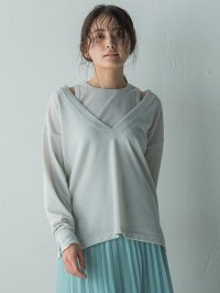 MAYSON GREY/メイソングレイ MAYSON GREY SET スラブジャージタンクトップ+深Vネックプルオーバー/508015035