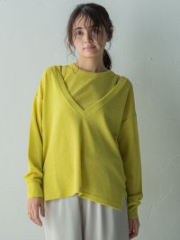 MAYSON GREY/メイソングレイ MAYSON GREY SET スラブジャージタンクトップ+深Vネックプルオーバー/508015035