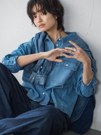 MAYSON GREY/メイソングレイ MAYSON GREY デニムクロップドシャツ≪洗濯機で洗える≫/508015037