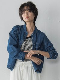 MAYSON GREY/メイソングレイ MAYSON GREY デニムクロップドシャツ≪洗濯機で洗える≫/508015037