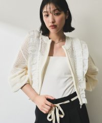 ADAM ET ROPE'/【WEB限定】ラッフルメッシュ編みカーディガン/508015129