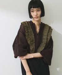 ADAM ET ROPE'/【WEB限定】ラッフルメッシュ編みカーディガン/508015129