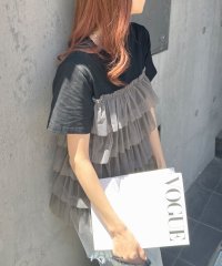 futier land/フューティアランド Futier Land チュールティアードドッキングTシャツ/508015517