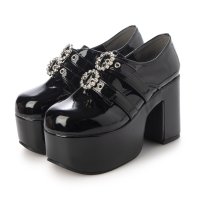 DEMETER/デメテル DEMETER 厚底太ヒール☆ビジューバックルベルト ローファーパンプス/507265336