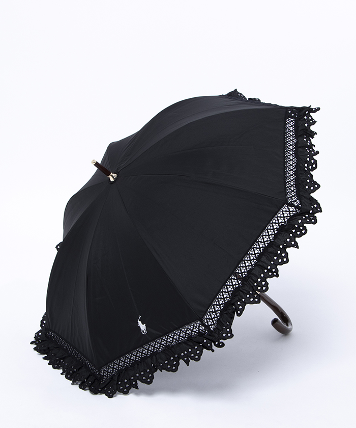 新品 ランバン オン ブルー 日傘 傘 長傘 フリル 黒 セール】遮光 晴雨兼用日傘 フレアフリル（長傘）｜LANVIN en