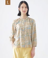TRANS WORK(L)/【L】【イラストレーターコラボ企画】【ウォッシャブル】ビエラ Hamptonsプリントバンドカラーブラウス/508001254