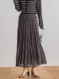 Droite Lautreamont/ドロワット ロートレアモン Droite lautreamont ポリ麻シアースラブプリーツスカート≪手洗い可能≫/508015948