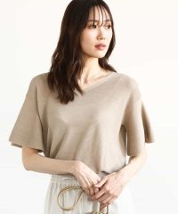MK MICHEL KLEIN/フレアースリーブVネックニット/UVカット/洗える/508016259