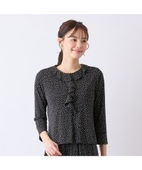 Liliane Burty ECLAT/【セットアップ対応/S・Mサイズ】ウォッシャブルスムースドット　フリル衿Tシャツ/508016581