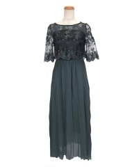 Retica/レティカ Retica フラワーレース5部袖フレアプリーツロングスカート結婚式パーティードレス/508016822