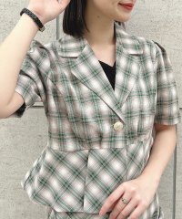 an another angelus/アンアナザーアンジェラス an another angelus 楽天ガールズアワード 【モデル着用商品】【洗える】チェックペプラムシャツジャケット/508016931