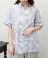 libelle more/リベル モア libelle more やわさらリネン〈洗濯機可能・吸水速乾・UVカット〉ストライプスキッパーシャツ/508016944
