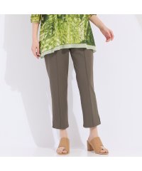 Liliane Burty/ウォッシャブル　裾チェッカーレースクロップドパンツ/508017066
