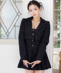 Tika/ティカ Tika キャバドレス テーラードジャケット×ベアプリーツフレアミニワンピースツイードラメセットアップスーツ/508017368