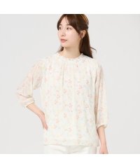 TOKYO SHIRTS/トーキョーシャツ TOKYO SHIRTS ボタニカル柄シフォンブラウス 七分袖 レディース/508017608