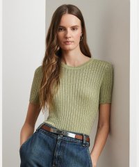 LAUREN RALPH LAUREN/メタリック リブニット ショートスリーブ セーター/508017683