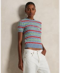 POLO RALPH LAUREN/ストライプド ケーブルニット ショートスリーブ セーター/508017819
