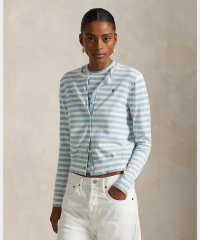 POLO RALPH LAUREN/ストライプド コットンブレンド クルーネック カーディガン/508017828