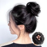 shoppinggo/ショッピングゴー shoppinggo お団子シュシュウィッグ お団子 ウィッグ つけ毛 シニヨン シュシュ カール ストレート ゴム ミニ 小さめ 簡単 ボリ/508017953