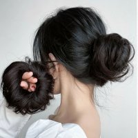 shoppinggo/ショッピングゴー shoppinggo お団子シュシュウィッグ お団子 ウィッグ つけ毛 シニヨン シュシュ カール ストレート ゴム ミニ 小さめ 簡単 ボリ/508017953