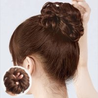 shoppinggo/ショッピングゴー shoppinggo お団子シュシュウィッグ お団子 ウィッグ つけ毛 シニヨン シュシュ カール ストレート ゴム ミニ 小さめ 簡単 ボリ/508017953