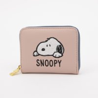 PEANUTS/ピーナッツ PEANUTS スヌーピー ふわふわ刺繍 ラウンドファスナー 小銭入れ/508018054