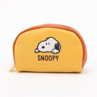PEANUTS/ピーナッツ PEANUTS スヌーピー ふわふわ刺繍 コスメポーチ 半月型/508018057
