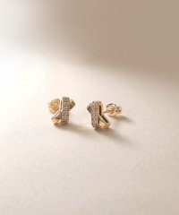 COCOSHNIK /K10ダイヤモンド アシンメトリークロス スタッドピアス/508018257
