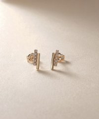 COCOSHNIK /K10ダイヤモンド シフテッドレクタングル スタッドピアス/508018259