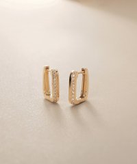 COCOSHNIK /K10ダイヤモンド スクエア 中折れピアス/508018260