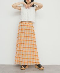 KBF/シアーチェックプリーツスカート/508018455