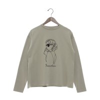 A.N.L/エー・エヌ・エル A.N.L モデル刺繍長袖カットソープルオーバー 丸首ロンT/508019097