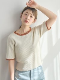 RETRO GIRL/レトロガール RETRO GIRL 配色5分袖ラメNT/508019295