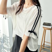 GeeRA/ジーラ GeeRA 《FIRSTMOODコラボ》シアースラブラインリボンTシャツ/508019366