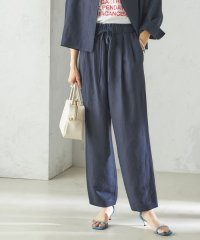 SHIPS WOMEN/SHIPS Primary Navy Label:麻 レーヨン イージー パンツ/506105216