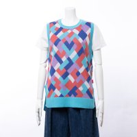 KiKKi/キッキ KiKKi 幾何学ジャガード編みコットン混ベスト/507188043