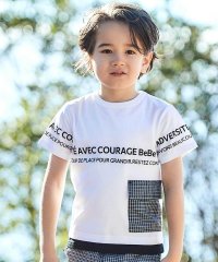 BeBe/【お揃い】先染めチェックフラップポケット天竺半袖Tシャツ(90~160cm)/507983857
